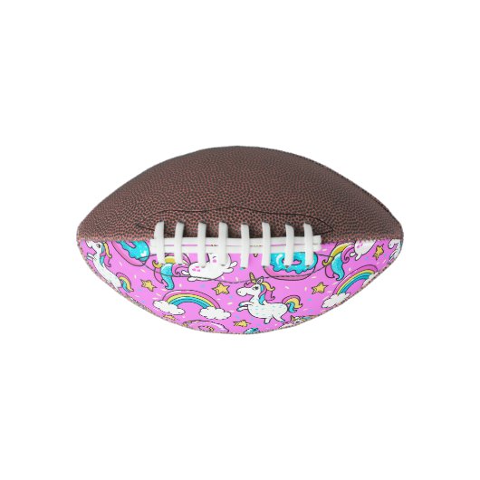 Roze Kitschy glittery grappige eenhoorn en kat American Football (Voorkant)