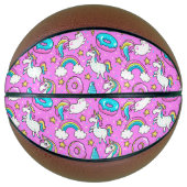 Roze Kitschy glittery grappige eenhoorn en kat Basketbal (Voorkant)