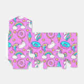 Roze Kitschy glittery grappige eenhoorn en kat Bedankdoosjes (Uitgevouwen)