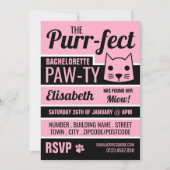 Roze Kitten Bachelorette Party Kaart (Voorkant)