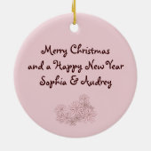 Roze Kitten Bunny Dierenvrienden Kinder Kerst Keramisch Ornament (Achterkant)