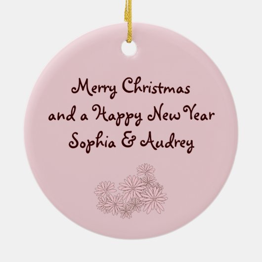 Roze Kitten Bunny Dierenvrienden Kinder Kerst Keramisch Ornament (Achterkant)