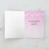 Roze Kitten Cupcake Meisje Verjaardag Kaart (Binnen)