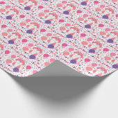 Roze Kitten en Ballonnen Verjaardag Gift Wrap Pape Cadeaupapier (Hoek)