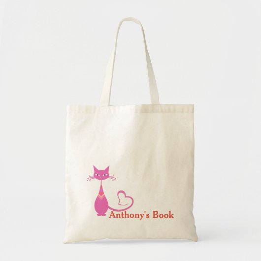 Roze Kitten kinder bibliotheektas Tote Bag (Voorkant)