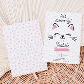 Roze Kittige Kat Verjaardag Kaart
