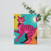Roze Kitty  Briefkaart (Staand voorkant)