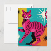 Roze Kitty  Briefkaart (Voorkant / Achterkant)