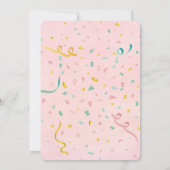 Roze Kitty Cat Birthday Party Invitation, bewerkba Kaart (Achterkant)