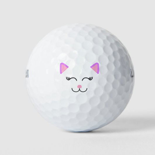 Roze kitty cat golfballen (Voorkant)