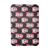 Roze Kitty Cats Design Zwart Badmat (Voorkant Verticaal)
