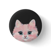 Roze Kitty Kat Button Pin