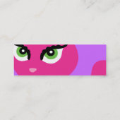 Roze Kitty Kat Profiel Kaarten Mini Visitekaartje (Achterkant)