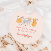 Roze Kitty Kat Spint-effect Verjaardagsfeestje Bedankjes Labels