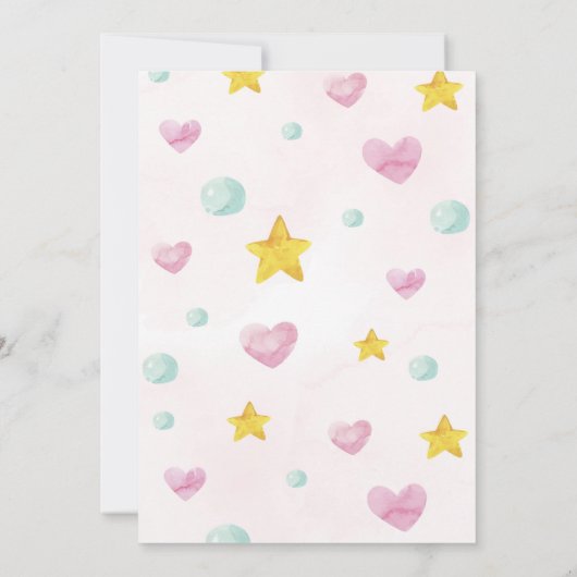 Roze Kitty Kat Verjaardag Uitnodiging (Achterkant)