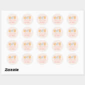 Roze Kitty Kat Verjaardagsfeestje Favor Ronde Sticker (Vel)
