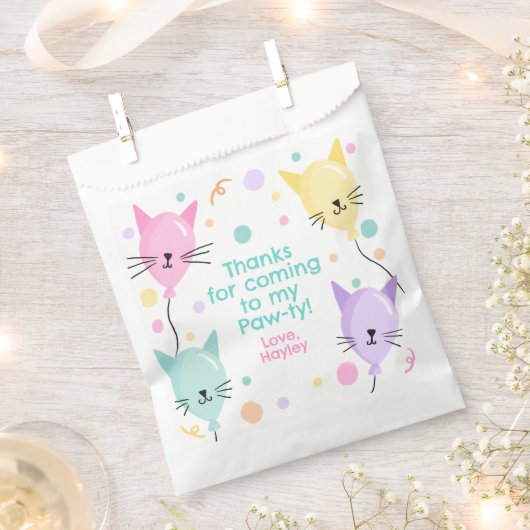 Roze Kitty Kattenballonnen Kitten Party Meisje Ver Bedankzakje (Geknipt)