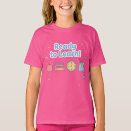 Roze Klaar om te Leren Schattig Terug naar School T-shirt