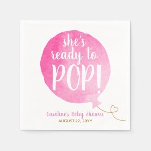 Roze Klaar om te Poppen Ballon Baby Girl Shower Servet