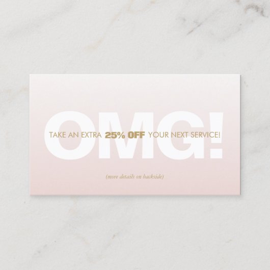 Roze klantkorting Loyalty Coupon Salon Spa (Voorkant)