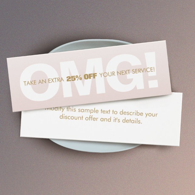 Roze klantkorting Loyalty Coupon Salon Spa Mini Visitekaartjes (Creator heeft geüpload)