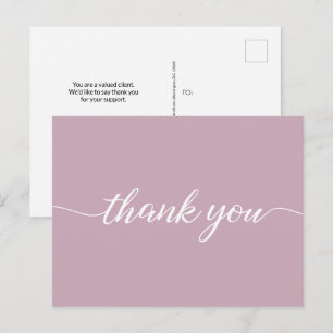Roze klantwaardering Geen logo Hartelijk dank Briefkaart