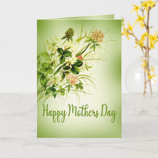 Roze klap  Happy Moederdag Kaart (Gele Bloem)