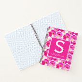 Roze Klaproos Aquarel Bloemige Monogram Notitieboek (Binnen)