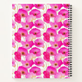 Roze Klaproos Aquarel Bloemige Monogram Notitieboek (Achterkant)