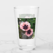 Roze Klaproos Bloem Glas (Achterkant)