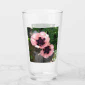Roze Klaproos Bloem Glas (Voorkant)