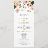 Roze Klaproos Bloemige Trouwprogramma's Programmakaart (Voorkant)