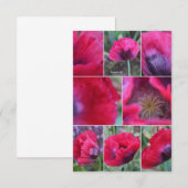 Roze Klaproos Collage Notitiekaartje (Voorkant / Achterkant)