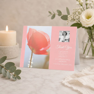 Roze Klaproos Condoleance Dankjewel Bedankkaart