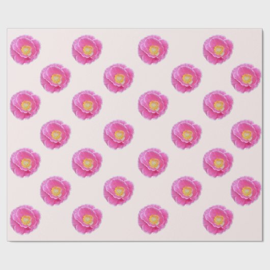 Roze klaproos inpakpapier (Vlak)