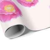 Roze klaproos inpakpapier (Rol Hoek)