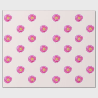 Roze klaproos inpakpapier