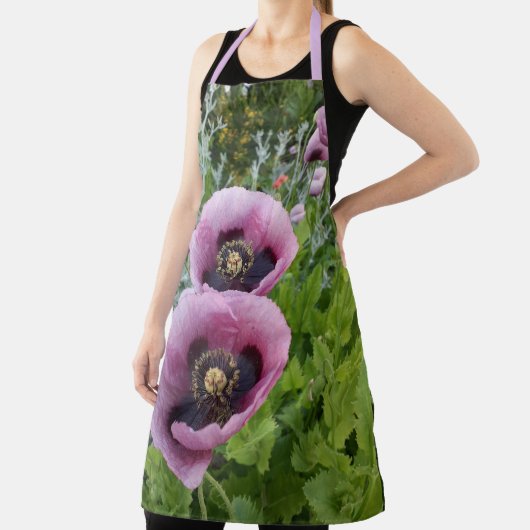 Roze Klaproos Paarse Bloem Vrouwen Moeder Moeders  Schort (Insitu)