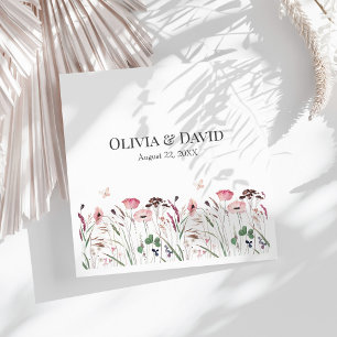 Roze Klaproos Weide Trouwservetten Servet