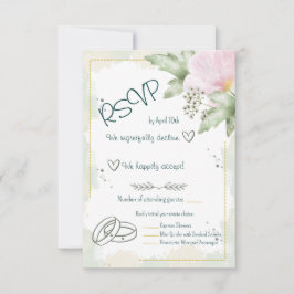 Roze Klaprozen Aquarel Bloemen RSVP Kaartje