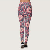  roze klaprozen bloemig leggings (Achterkant)
