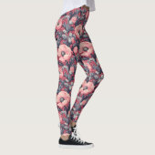  roze klaprozen bloemig leggings (Rechts)