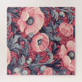 roze klaprozen bloemig legpuzzel (Horizontaal)