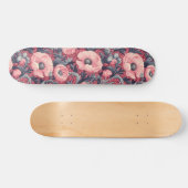roze klaprozen bloemig persoonlijk skateboard (Horizontaal)