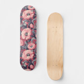 roze klaprozen bloemig persoonlijk skateboard (Voorkant)