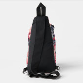 roze klaprozen bloemig sling bag (Achterkant)