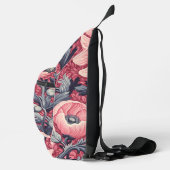 roze klaprozen bloemig sling bag (Rechts)