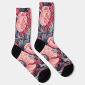 roze klaprozen bloemig sokken (Rechts)