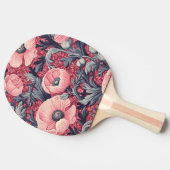  roze klaprozen bloemig tafeltennisbatje (Zijkant)