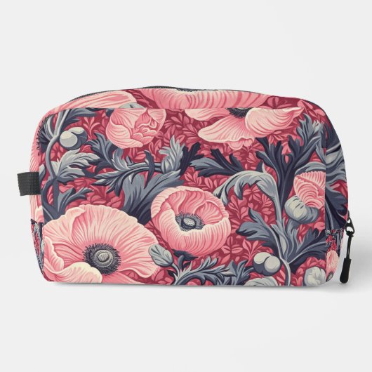 roze klaprozen bloemig toilettasje (Voorkant)